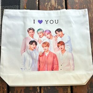 BTS canvas tote bag with zipper new without tags